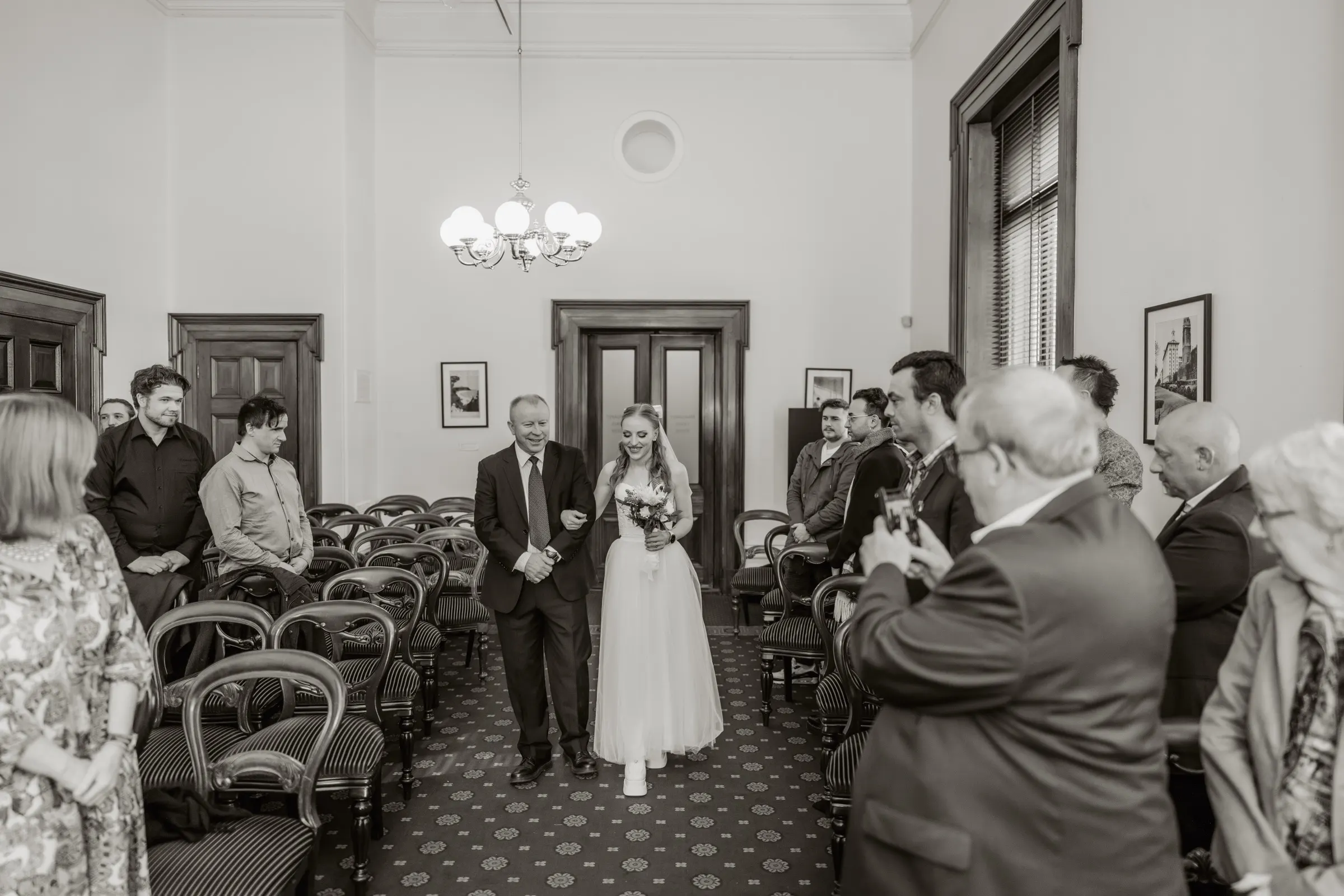 Candid moment before the ceremony