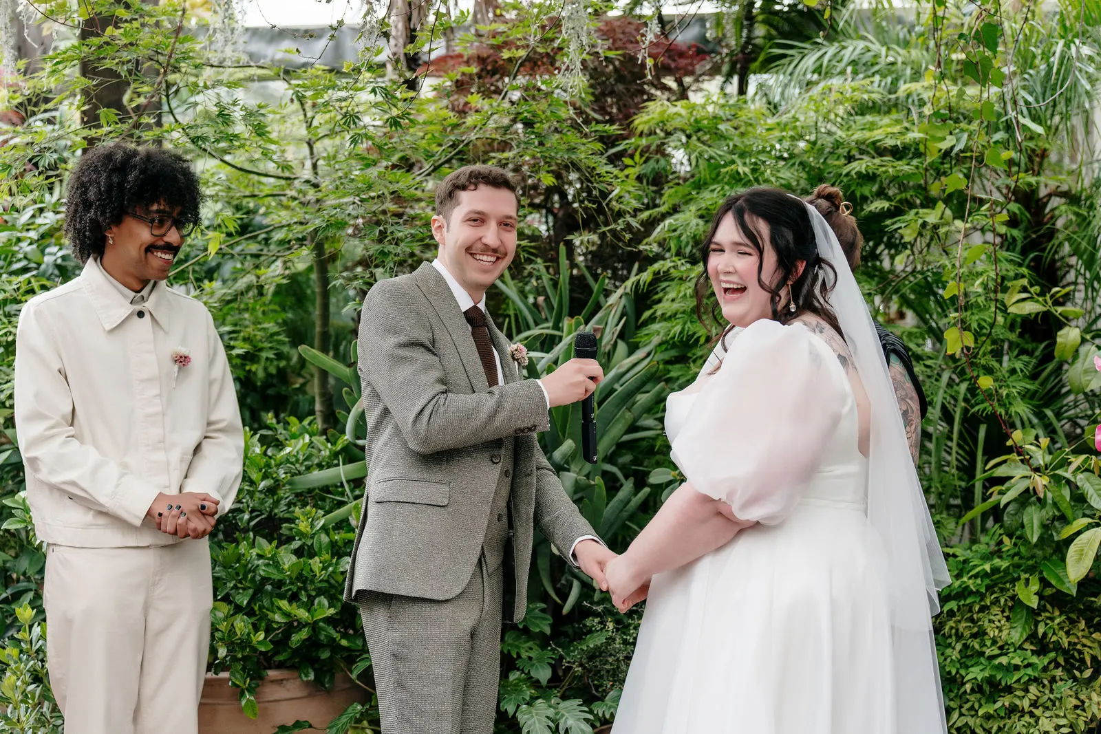 Speeches and laughter at the reception