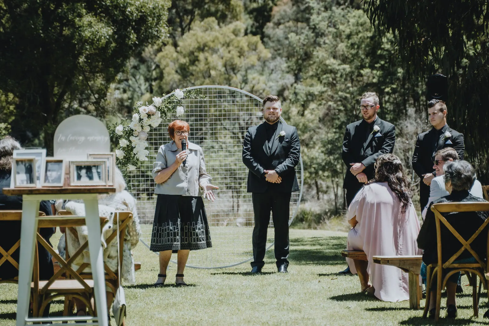 Chloe and Nathan's mountain wedding reception