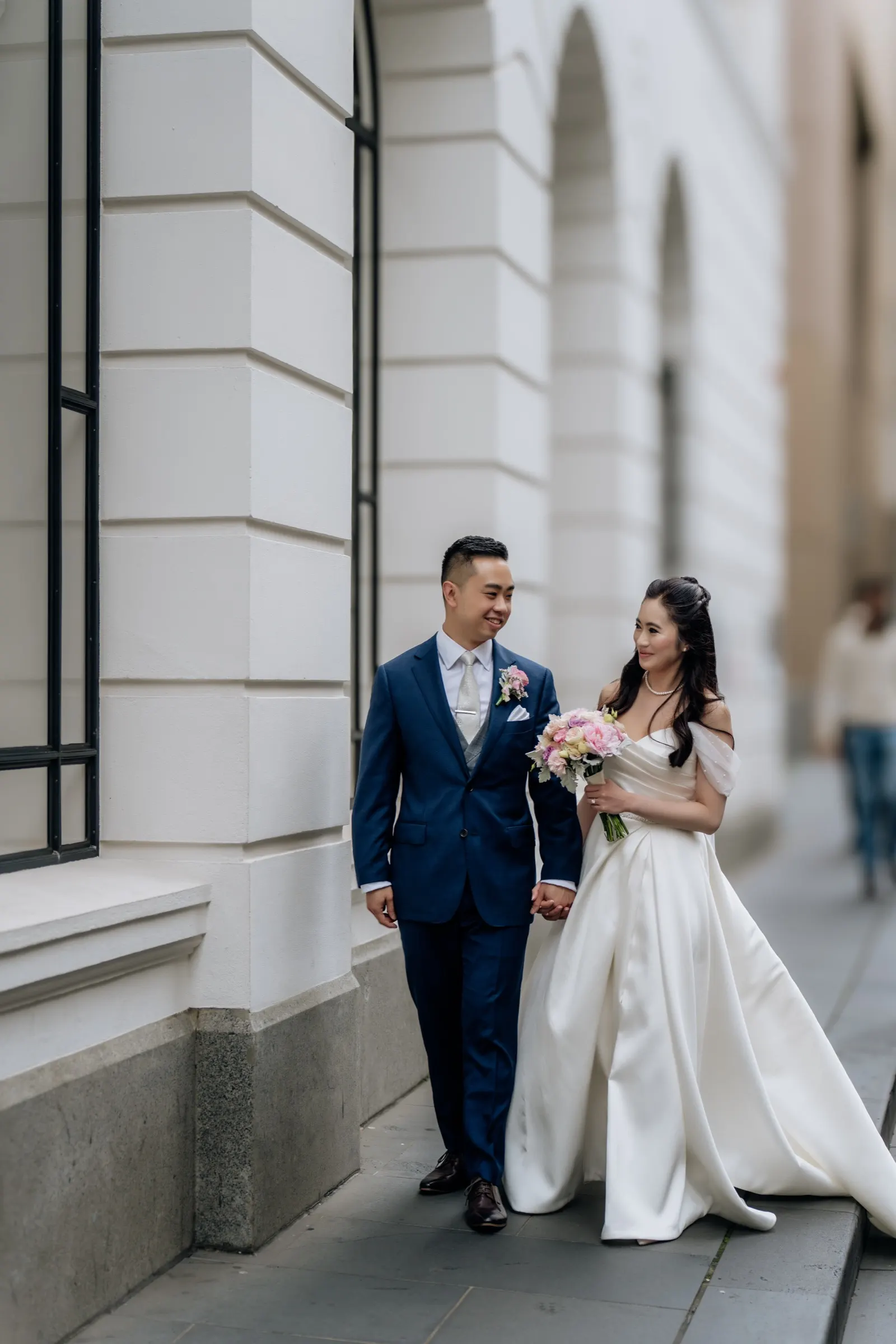 First kiss as newlyweds at the Melbourne Registry Office