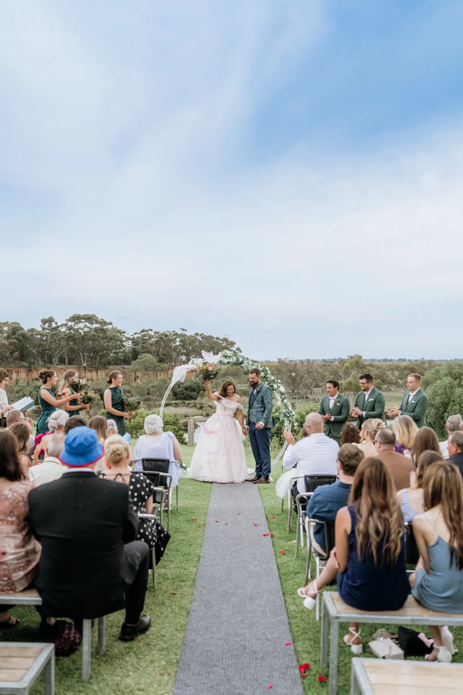 The ceremony space at The Views Werribee, summer afternoon