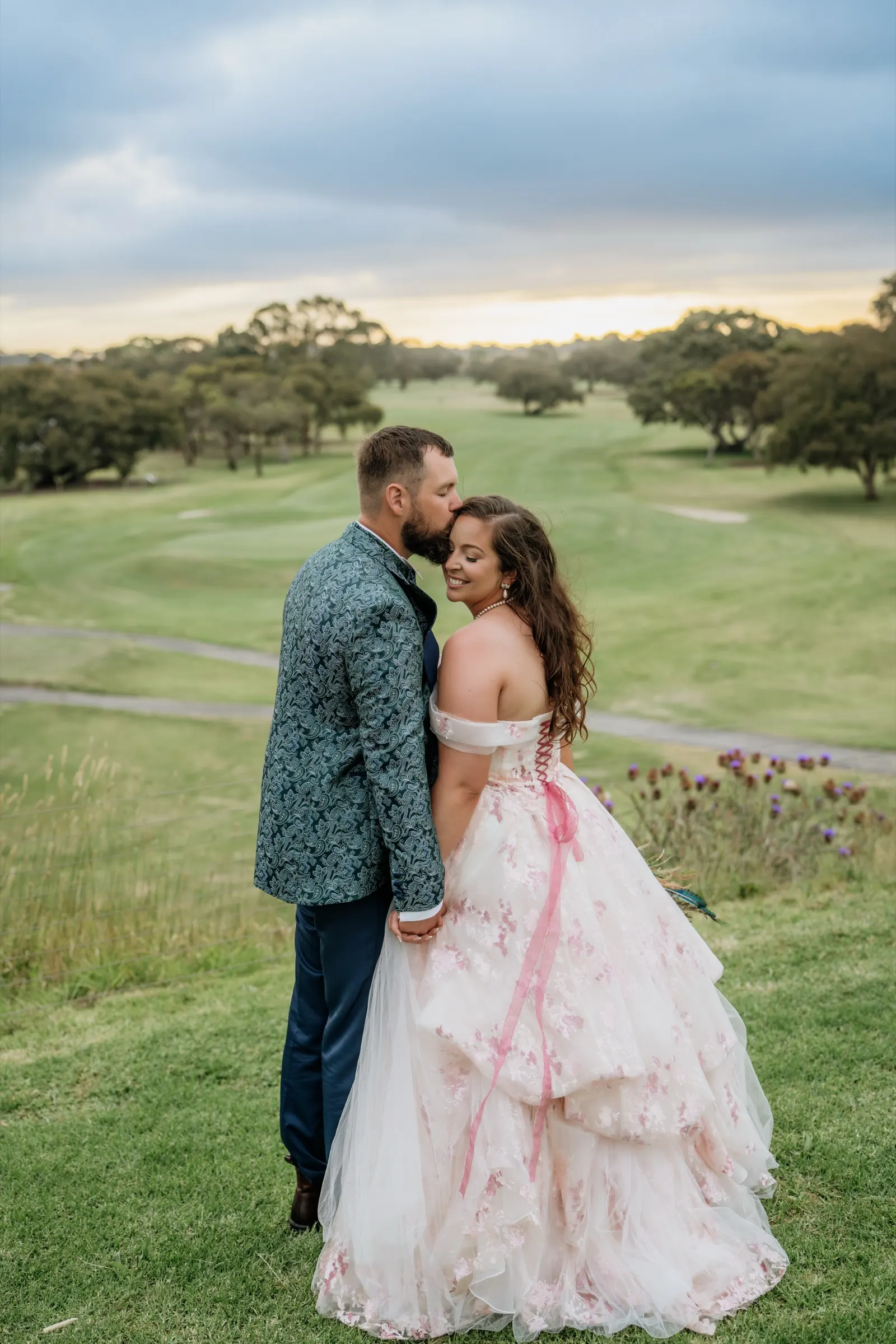 Jordy and Nic's wedding portraits at The Views Werribee at golden hour