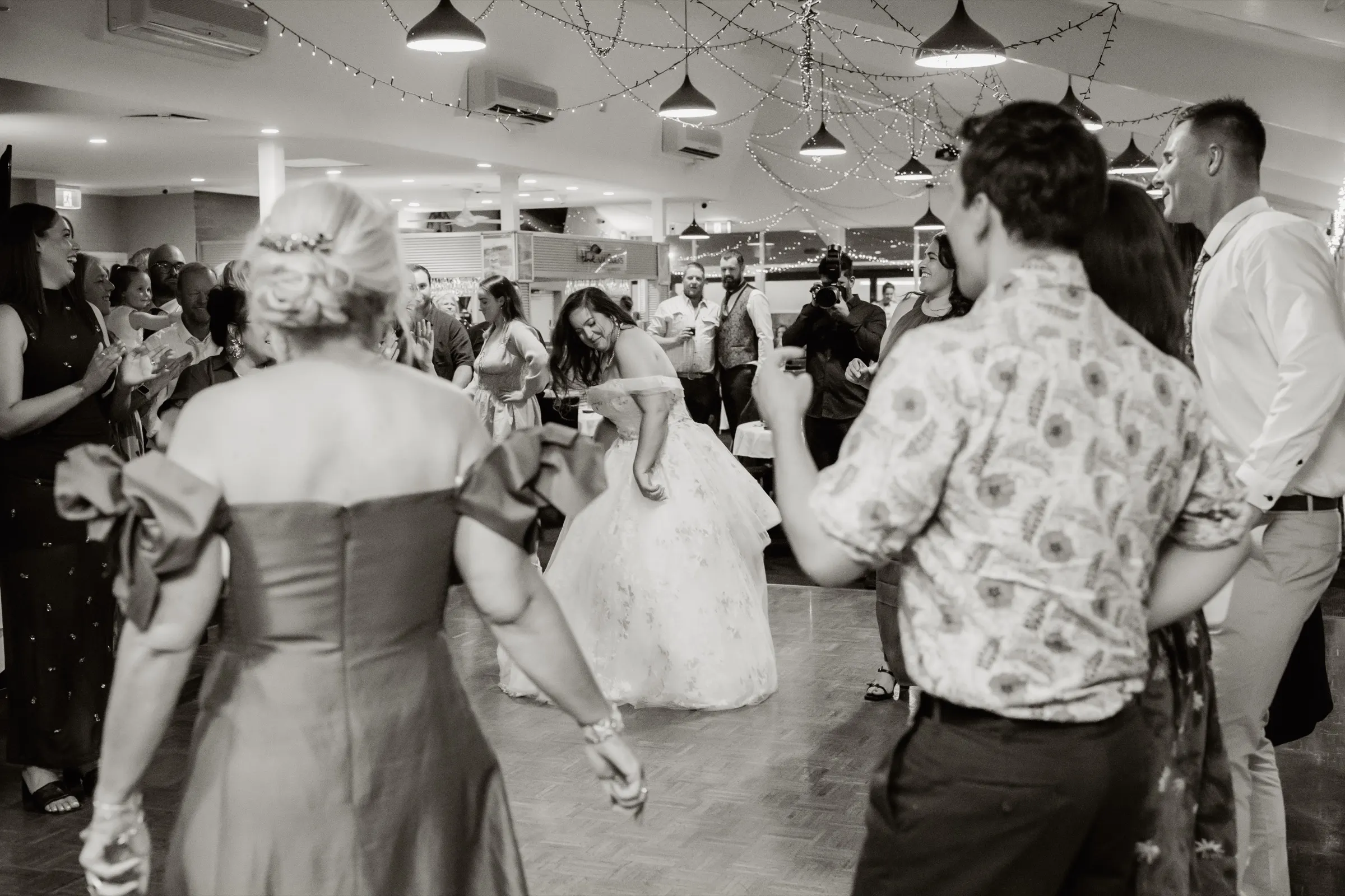 Guests celebrating Jordy and Nic's wedding at The Views Werribee