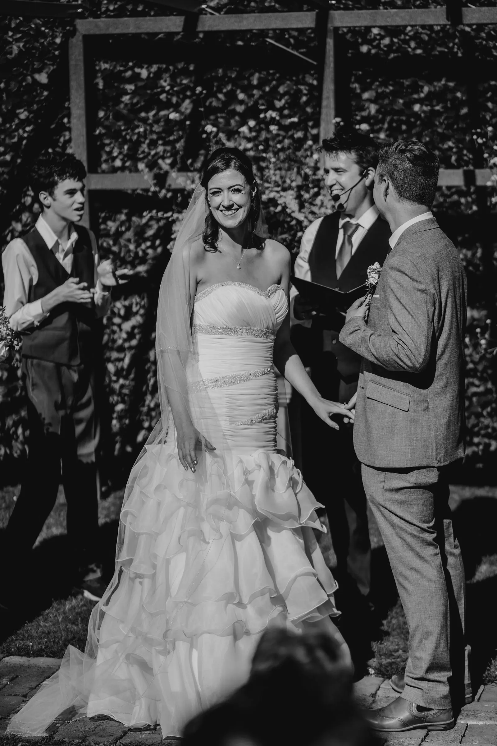 Wedding couple in a moment together